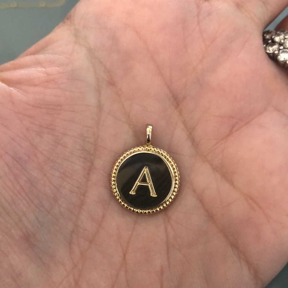 Amelia Rose "A" ROUND CHARM GOLD